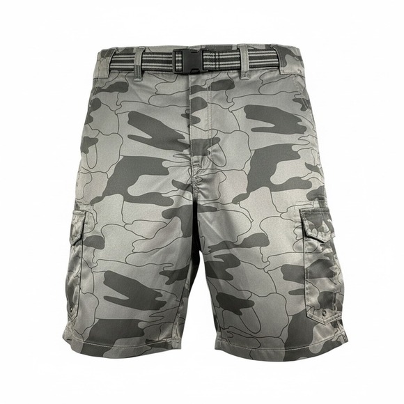 Denali Other - DENALI Mens 36 Gray Jigsaw Camo Cargo Shorts Belted Performance Stretch